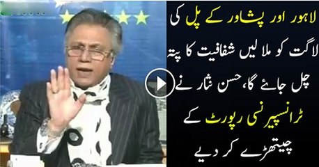 Hassan Nisar Criticizes Transparancy Report And Blas-t On PMLN