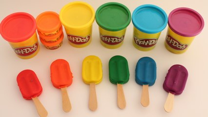 Opening and Learning Colours with Rainbow PlaY-DoH Ice Cream Surprise Eggs!!!