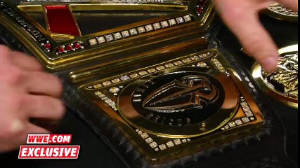 Triple H's custom plates are applied to the WWE World Heavyweight Title- January 25, 2016