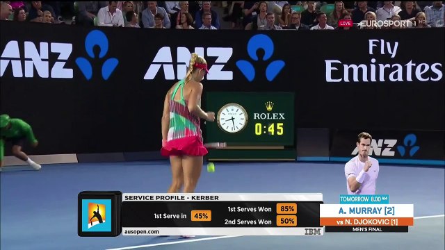 Serena Williams vs. Angelique Kerber | 2016 Australian Open Final | 720p Eurosport | Part 2