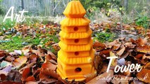 Art In Butternut Pumpkin Tower _ How to Carve a Pumpkin _ Vegetable Carving Garnish - Italypaul