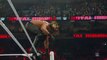 Seth Rollins hits a flying elbow drop onto the announce table  Slow Mo Replay from Royal Rumble 2015