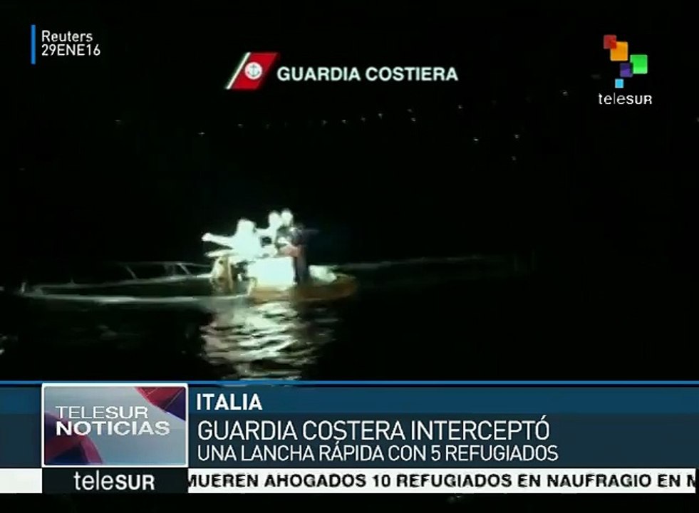 Guardia Costera italiana intercepta lancha con cinco refugiados