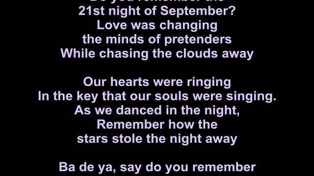 Earth, Wind _ Fire – September Lyrics