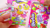Unboxing 3 Shopkins Box Fun Packs & Collector Cards with Limited Editions & Minecraft Blin