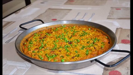 Рис с кальмарами и креветками. Испанская кухня
