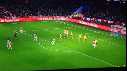 Alexis Sanchez Amazing Free Kick ~ Arsenal vs Burnley 2-1  30-01-2016