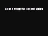 (PDF Download) Design of Analog CMOS Integrated Circuits PDF