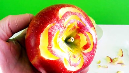 Art In Apples Show - Fruit Carving Apple flowers Tutorial