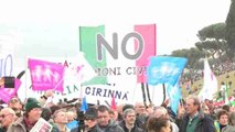 Miles de personas se manifiestan en Roma contra las uniones homosexuales