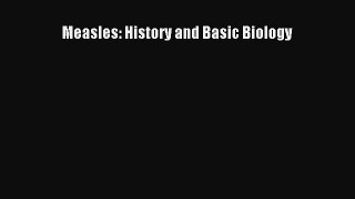 [PDF Download] Measles: History and Basic Biology [Read] Full Ebook