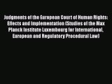 Judgments of the European Court of Human Rights: Effects and Implementation (Studies of the