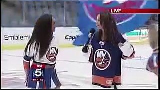 Ice Cheerleader Takes A Fall