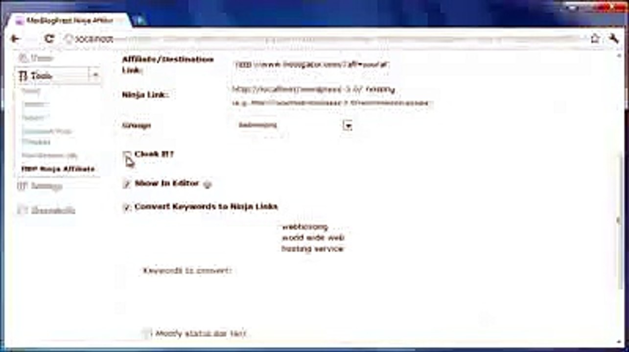 MaxBlogPress Ninja Affiliate Wordpress Affiliate Link Management Plugin 155