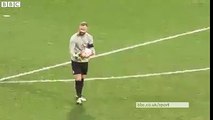 Graham Westley pretends to be knocked out for the ball - West Brom vs Peterborough 2016- FA Cup