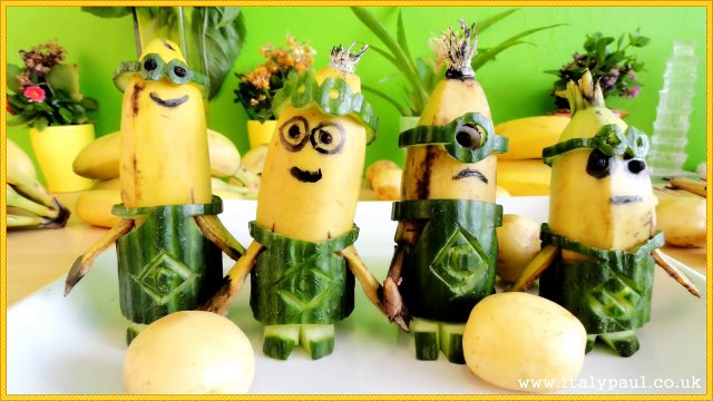 Art in Banana Show - Minions Banana - Art of Vegetable and Fruit Carving Garnish