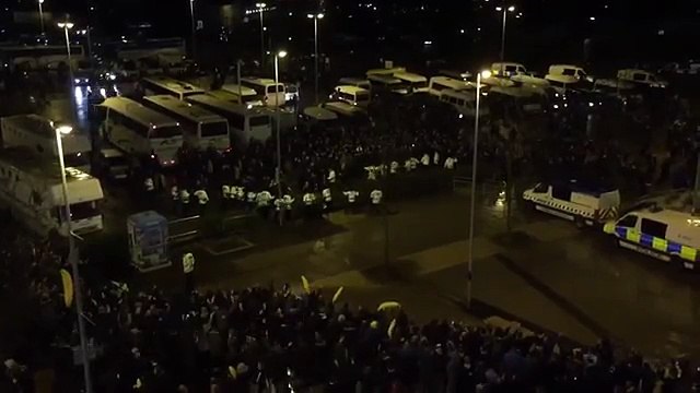 RAW VIDEO: Manchester City and Everton fans' TENSE STAND OFF' after League Cup semifinal (Latest Sport)