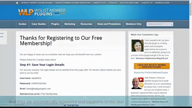 Wishlist 1-Click Registration for Wishlist Member Automatic Registration - Plugin Demo