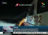 Guardacostas italianos interceptan embarcación con refugiados