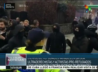 Reino Unido: ultraderechistas y pro refugiados chocan en mitin