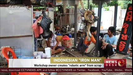 Indonesian man creates a ‘robotic arm’ from scrap metal