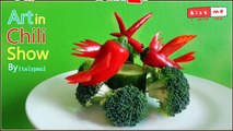 Art In Chili Show - Vegetable Carvings into Birds Garnish