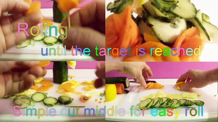 Art In Cucumber - Carrot- Lemon Roses Garinishes