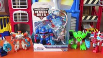 TRANSFORMERS RESCUE BOTS OPTIMUS PRIME TAKES ON T REX WITH HEATWAVE CHASE BOULDER BLADES