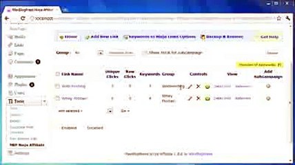 MaxBlogPress Ninja Affiliate Wordpress Affiliate Link Management Plugin 150