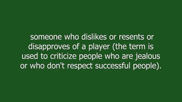 player hater meaning and pronunciation