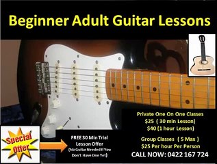 Beginner Adult Guitar Lessons Perth 0422 167 724