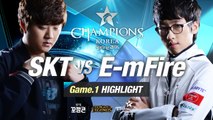 [H/L 2016.01.29] SKT vs E-mFire Game 1 - RO1 l 롯데 꼬깔콘 LoL Champions Korea Spring 2016