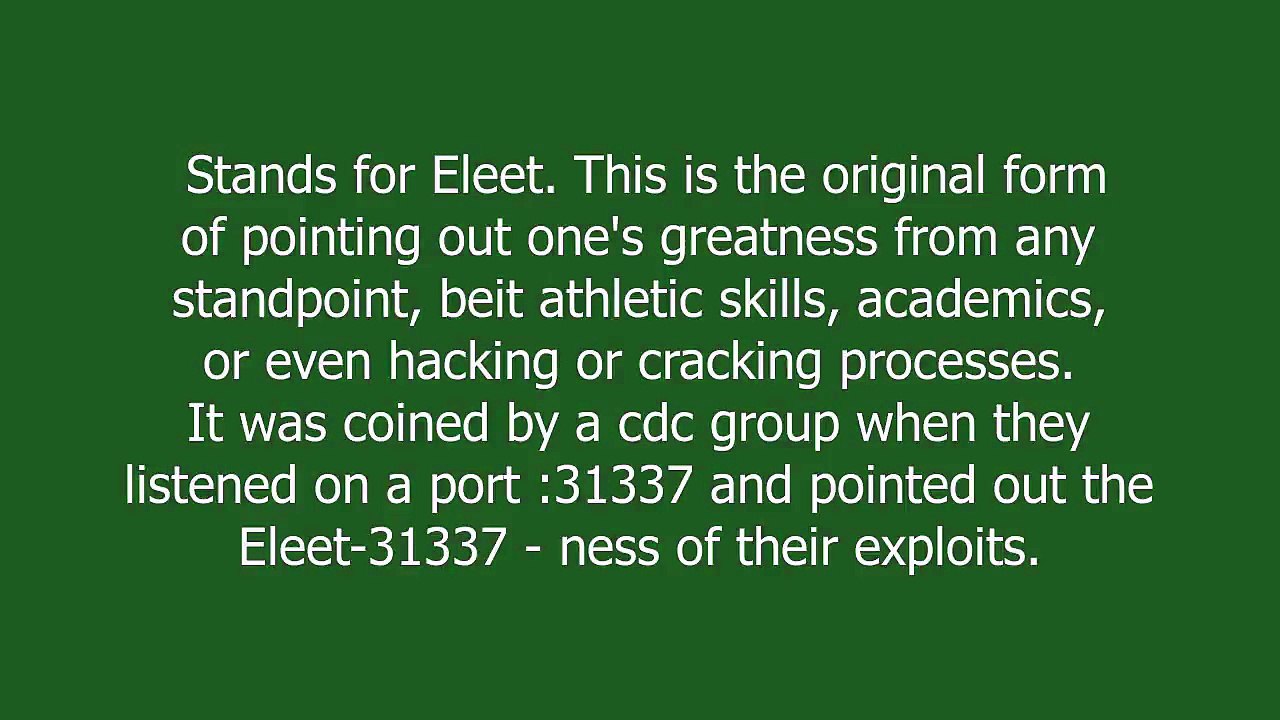 31337 meaning and pronunciation