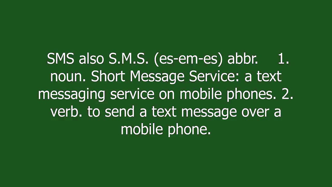 sms meaning and pronunciation