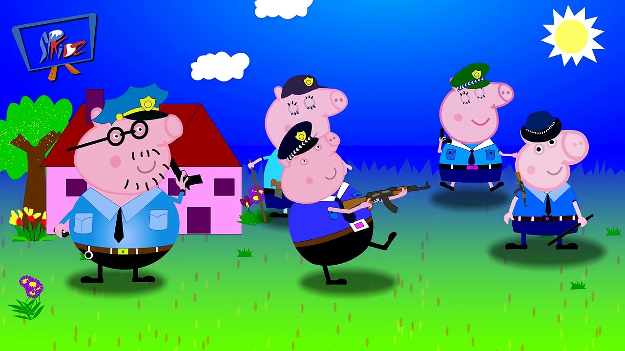 cop peppa pig finger family fun rhyme