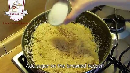 Kanafeh with Pudding Recipe _ Turkish Dessert
