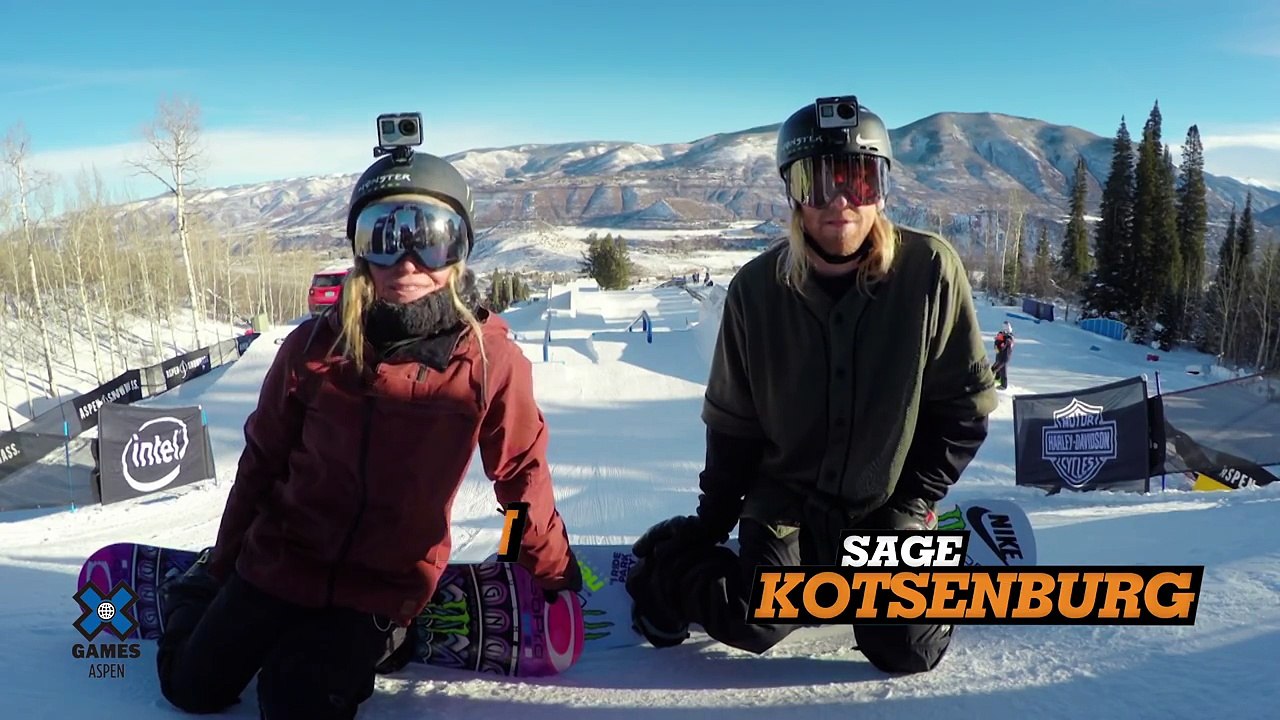 GoPro- Sage Kotsenburg and Jamie Anderson - X Games Aspen Slopestyle Course Preview