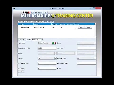Ultimate Team Autobuyer and Autobidder FIFA 15 Ultimate Team Millionaire Autobuyer YouTube