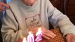 102 years old lady trying to celebrate birthday but