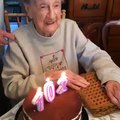 102 years old lady trying to celebrate birthday but