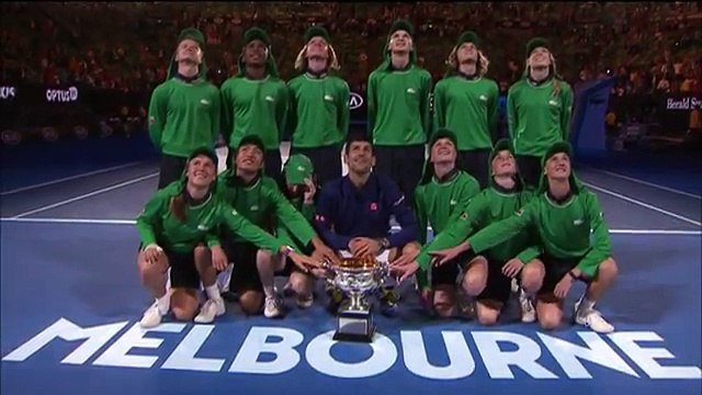 Djokovic takes his latest Australian Open trophy for a spin | Australian Open 2016 (720p Full HD)