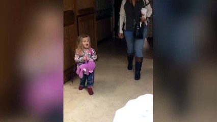 Baby girl meets her new brother