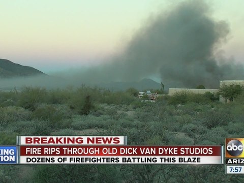 Fire rips through old Dick Van Dyke studios in Carefree