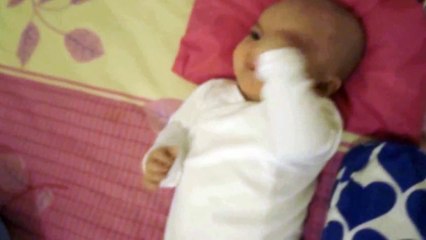 funny baby gets shocked