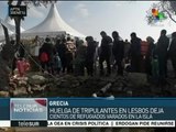 Huelga de transbordadores en Grecia deja varados a refugiados