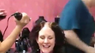 Beautiful girl head shave video