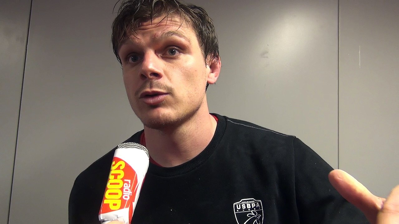 Rugby Fédérale 1 - Albin Louchard réagit après USB - ROC