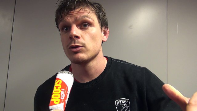 Rugby Fédérale 1 - Albin Louchard réagit après USB - ROC