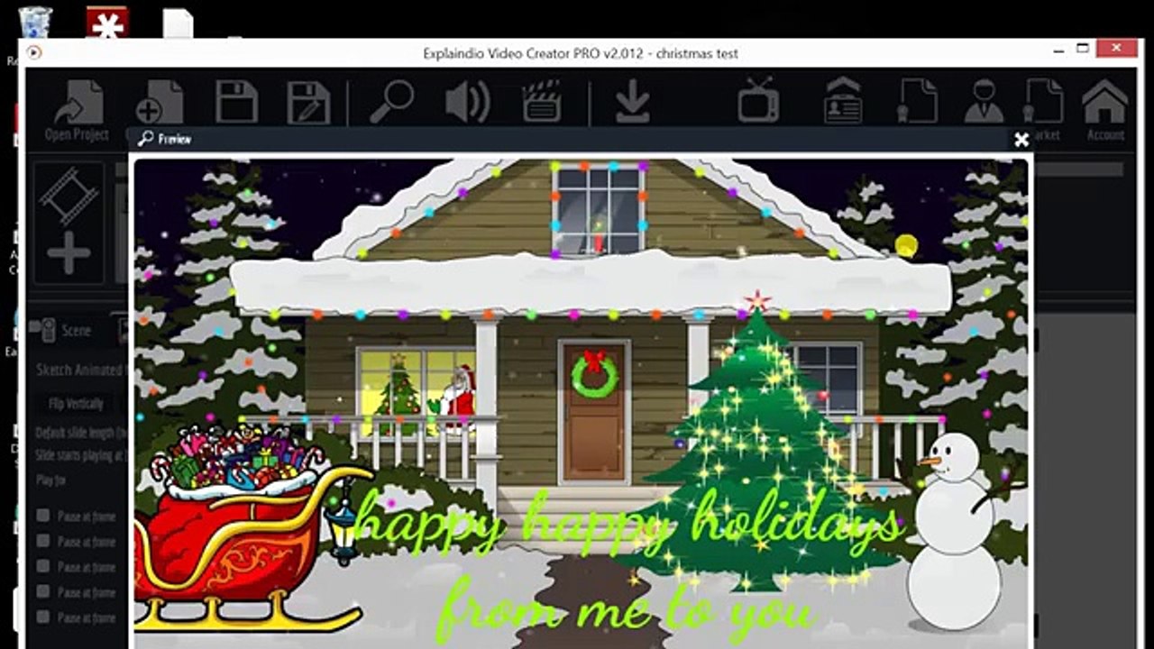 Creating Animated Christmas Greeting Card with Explaindio