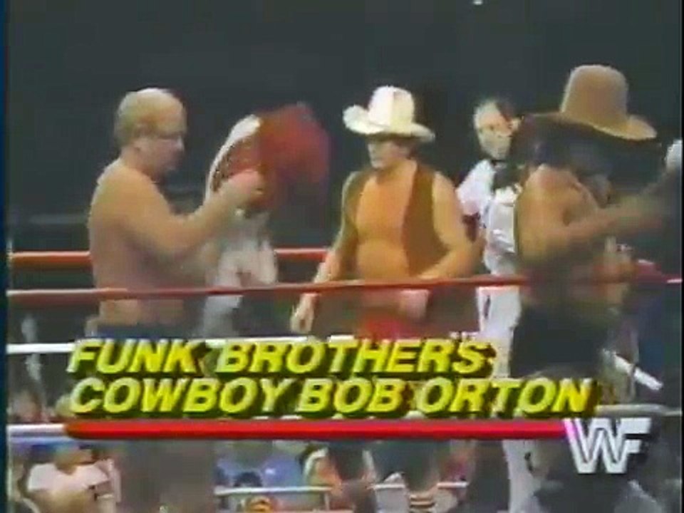 Hoss & Jimmy Jack Funk & Bob Orton in action   Championship Wrestling July 5th, 1986